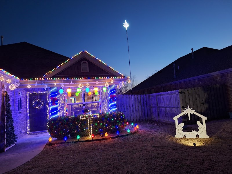 Mora family Christmas lights display