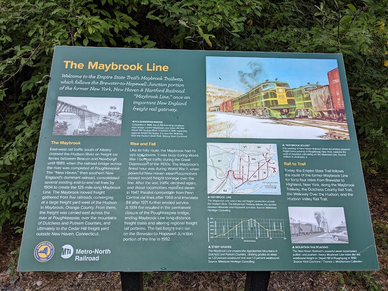 Info marker, Maybrook rail trail & Depot Hill Rd access