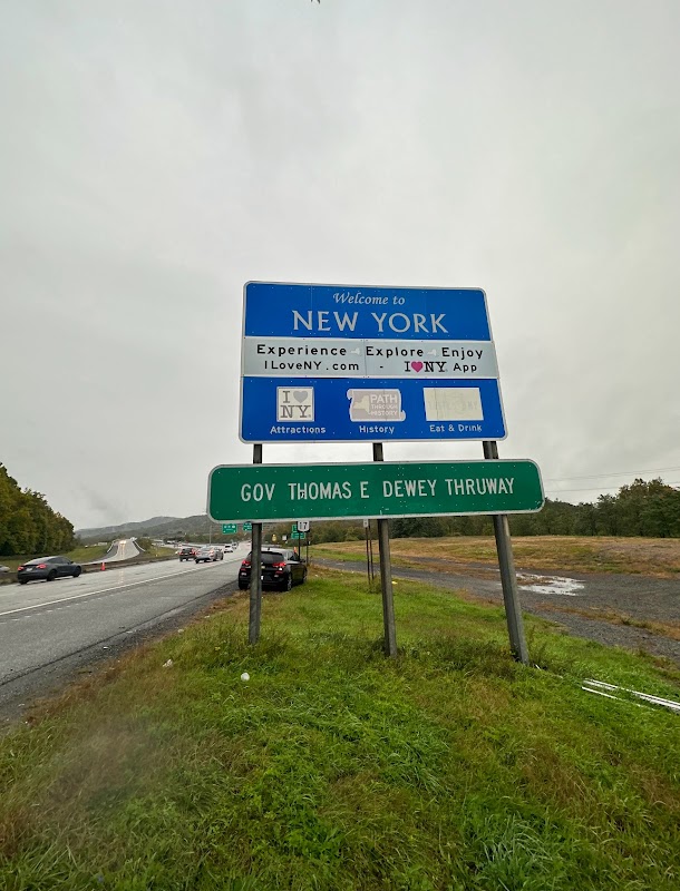 Welcome to New York - State Sign (Gov Thomas E Dewey Thruway)