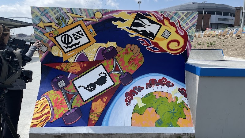 Augmented Reality Mural -interactive- on Northern-most half pipe