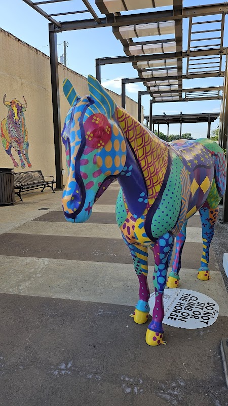 Wall art and horse statue