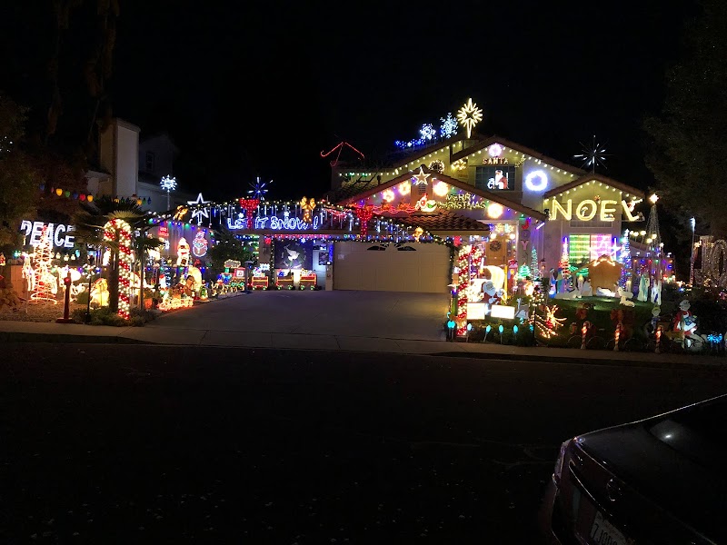 Dourov Livermore Christmas Light Display and Snow Machine