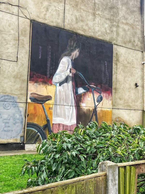 Mural by Wasp Elder - Girl with bycicle