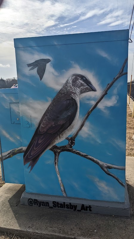 Purple Marlins Traffic Light Box Mural