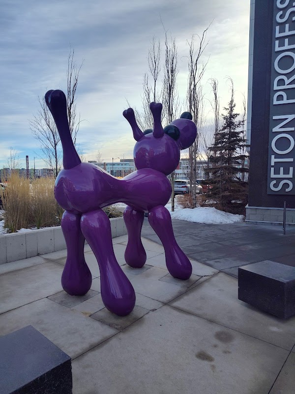 Purple Dog Statue