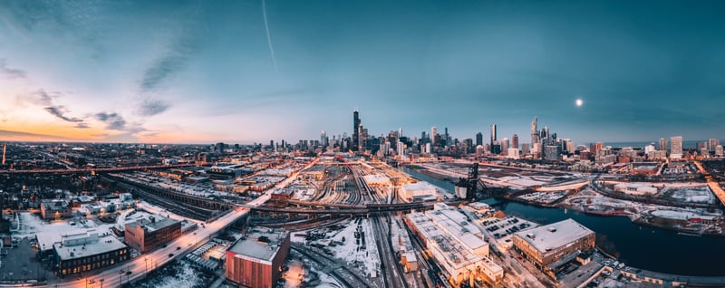 Chicago Skyline from South Side Rail Yards