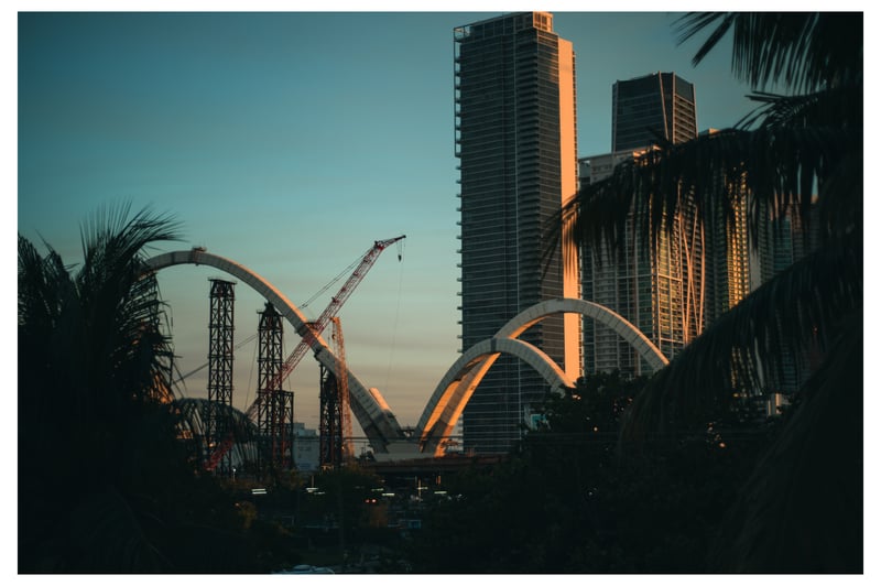 Signature Bridge Arches & Downtown Miami Skyline