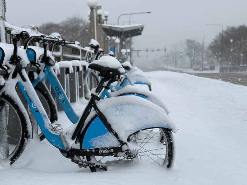 Chicago Divvy Station in Winter