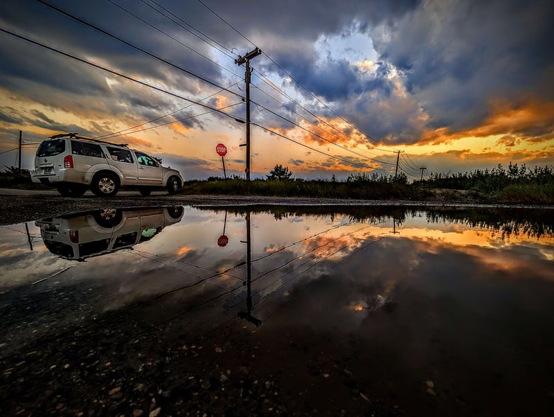 Long Island Coastal Road Sunset