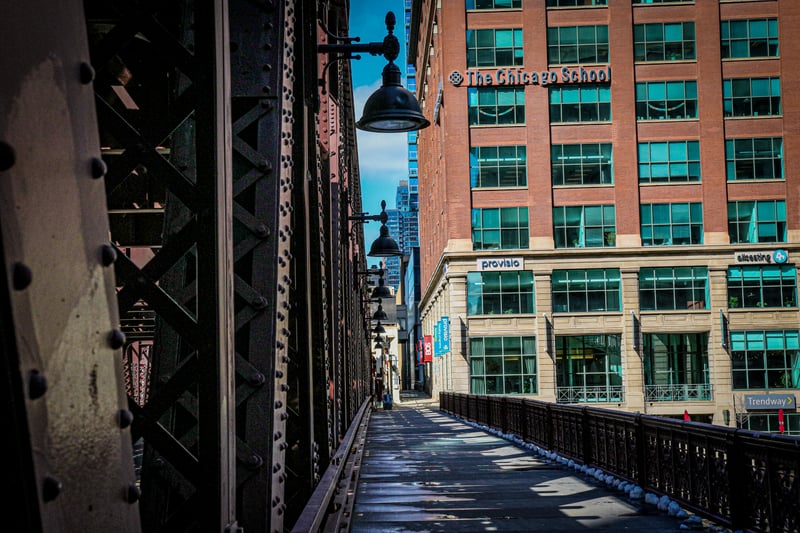 Downtown Chicago Bridge Walkway
