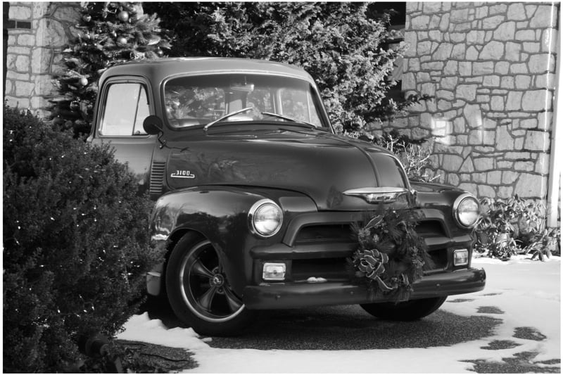 Vintage Chevy Winter Scene