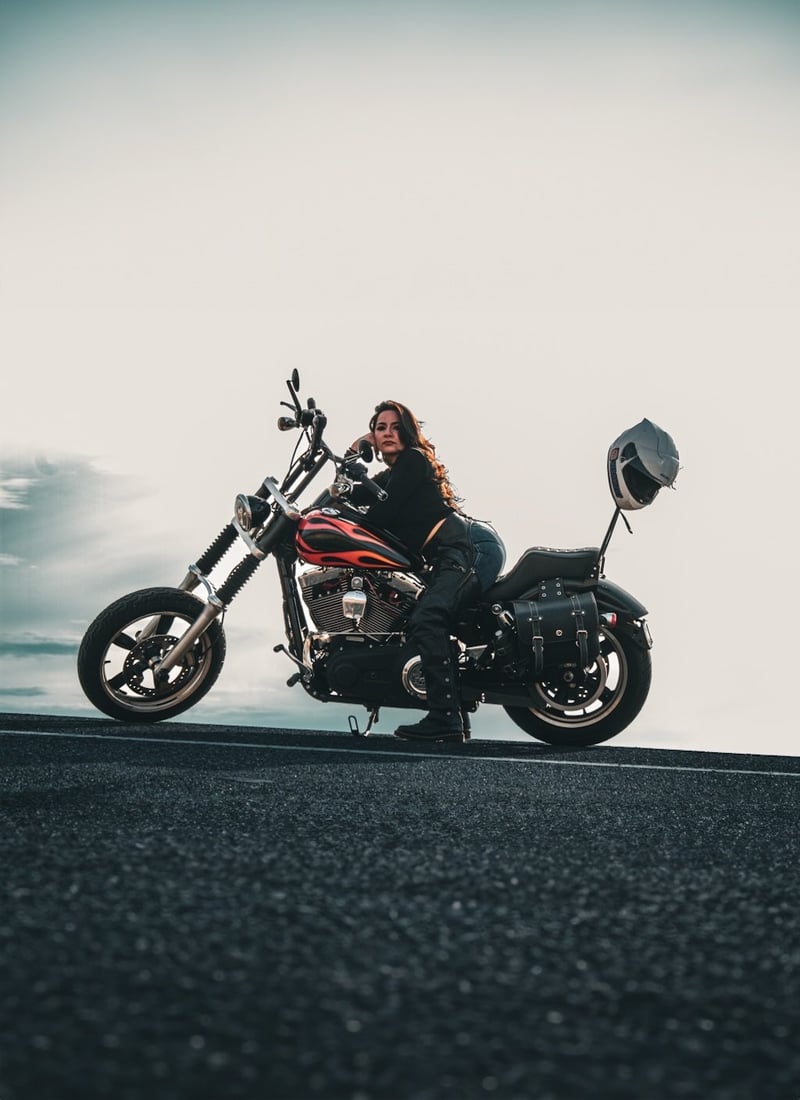 Desert Sunrise Road Motorcycle Portrait