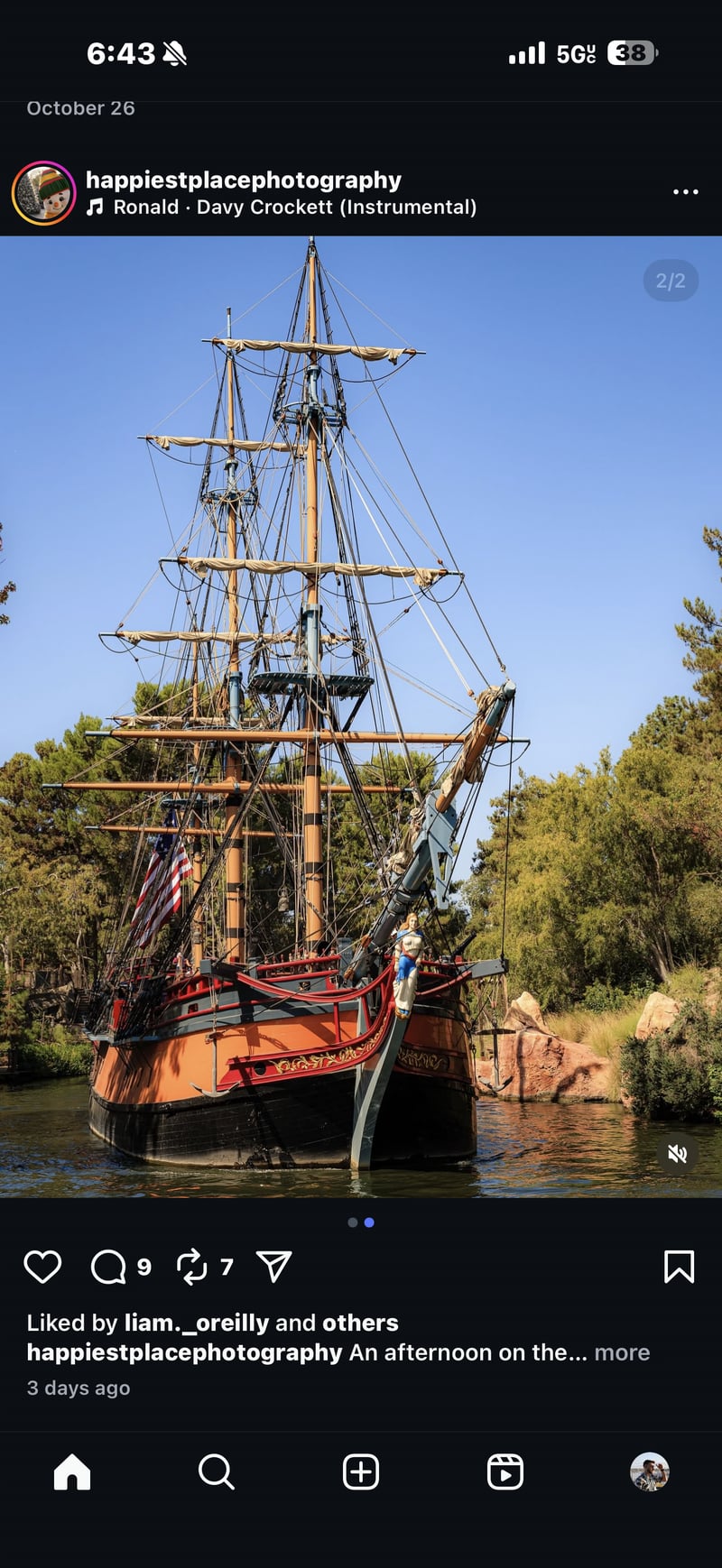 Sailing Ship Columbia, Disneyland