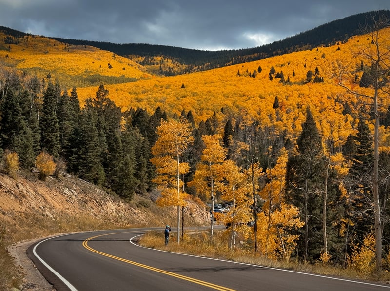 Scenic Autumn Mountain Road