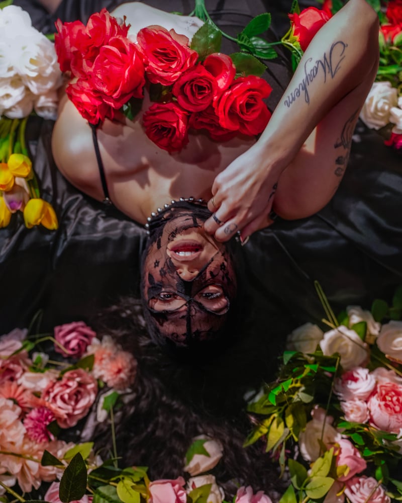 Indoor Floral Portrait Setup