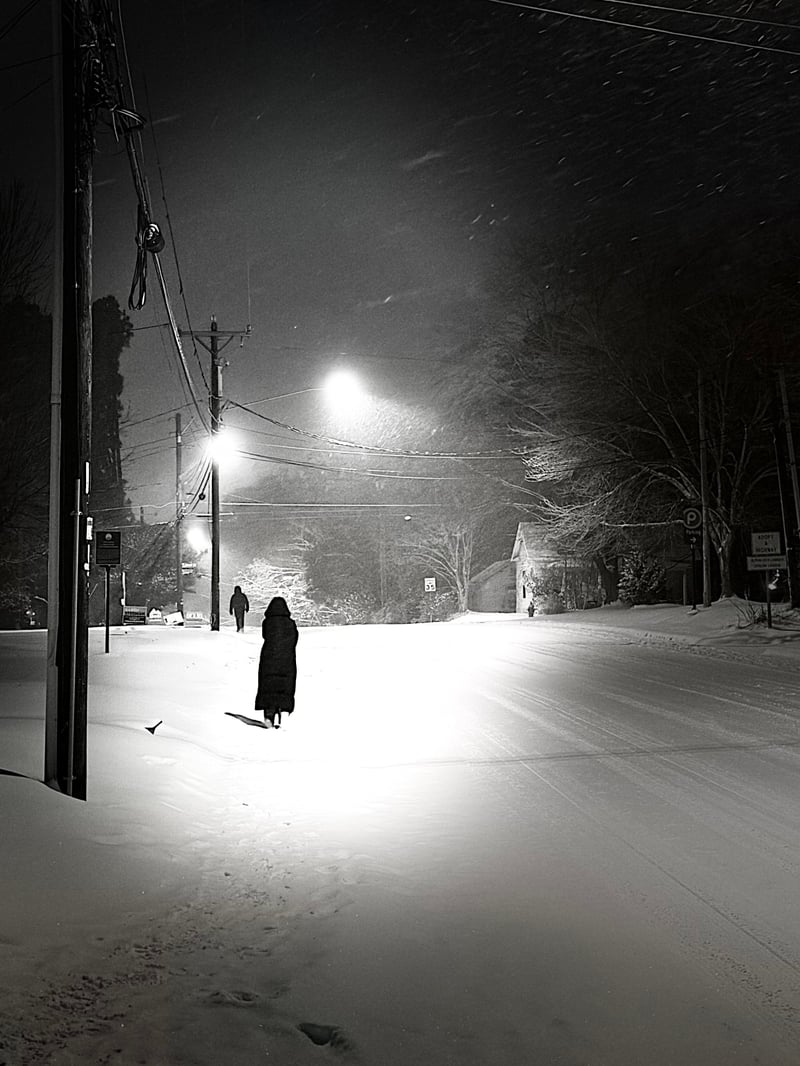 Carrboro Winter Street Scene