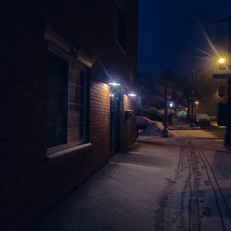 Myrtle Avenue Winter Night