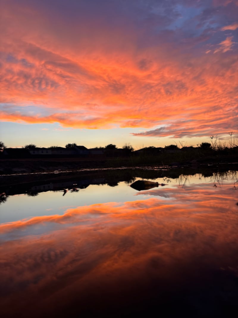 Suburban Sunset Reflection Pool