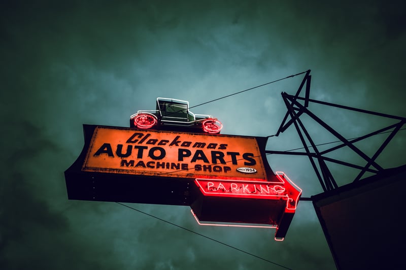 Clackamas Auto Parts Neon Sign