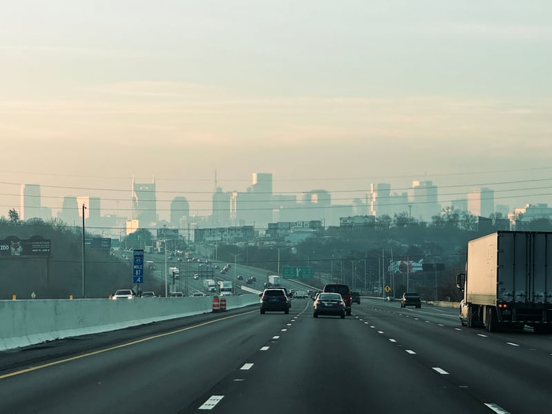 I-65 South Nashville Skyline View