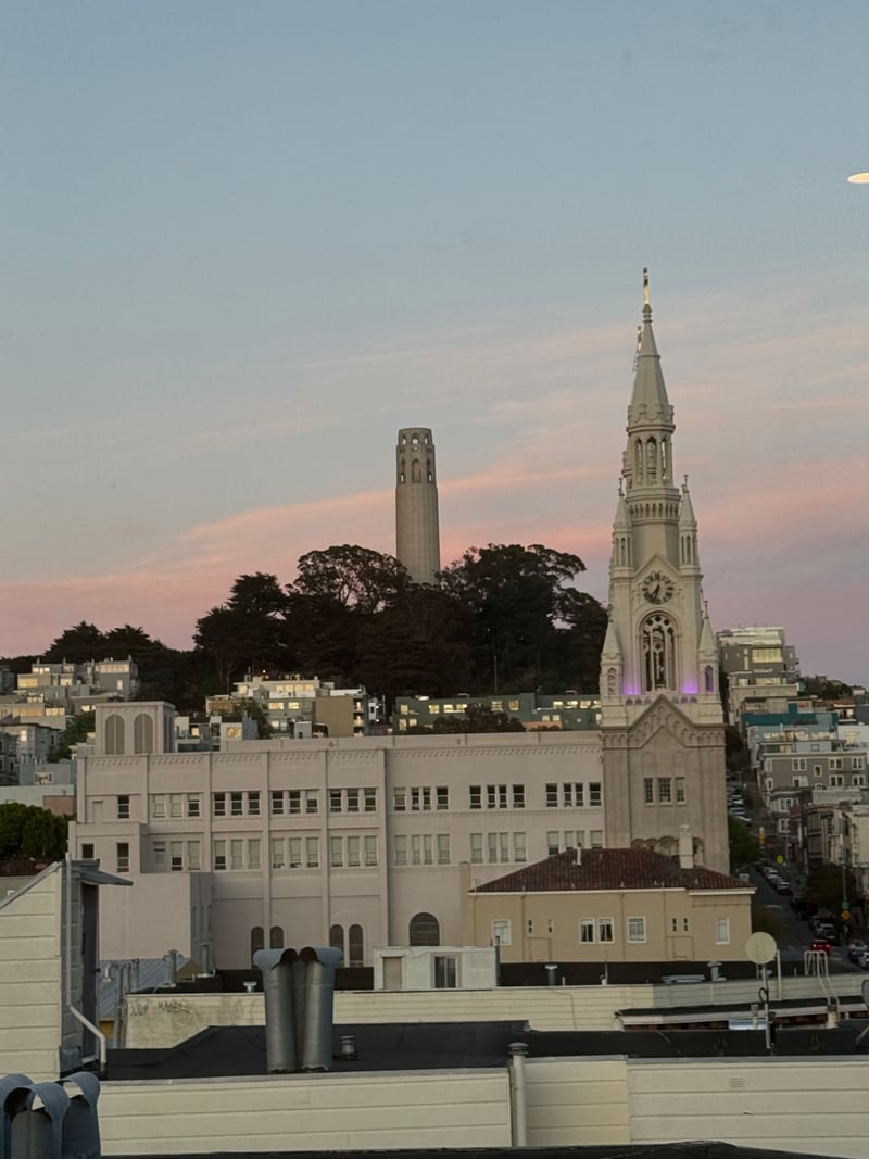 Saints Peter and Paul Church & Coit Tower View