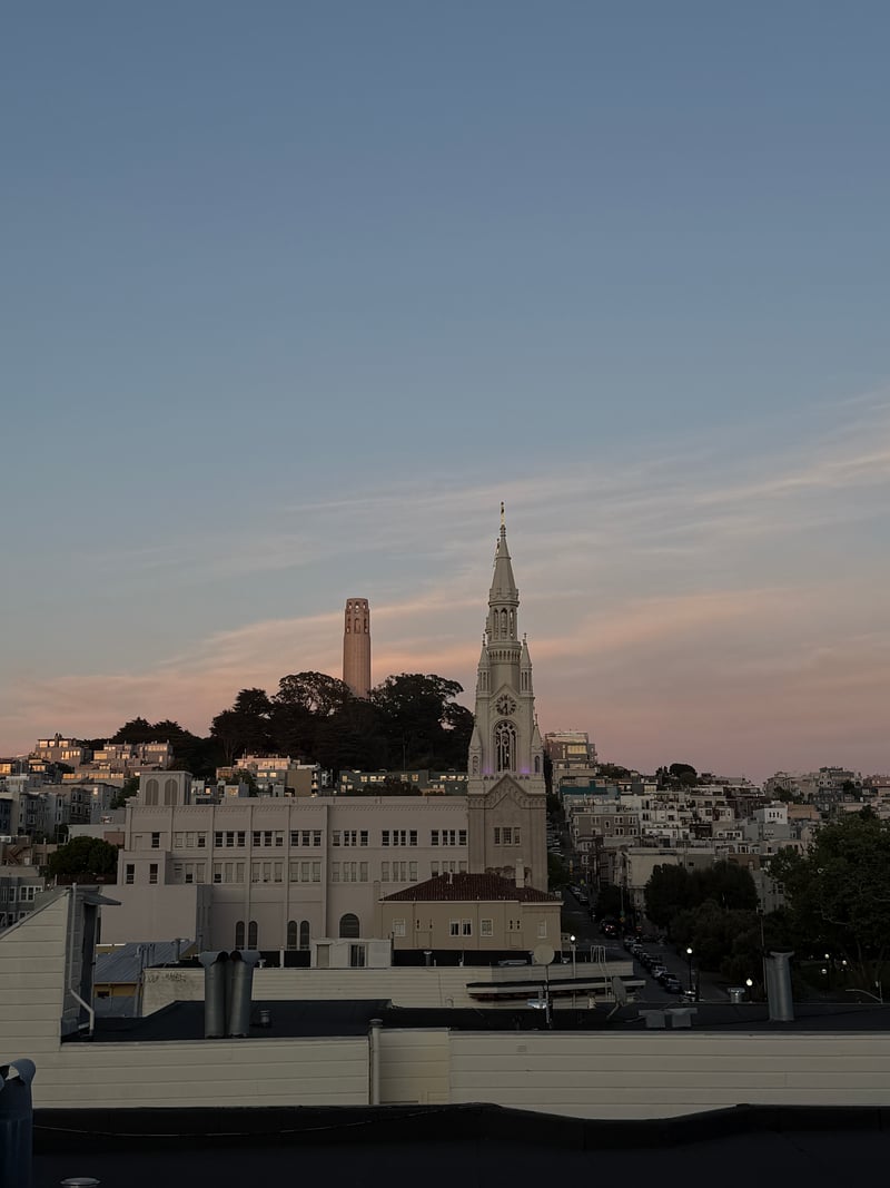 Saints Peter and Paul Church & Coit Tower View