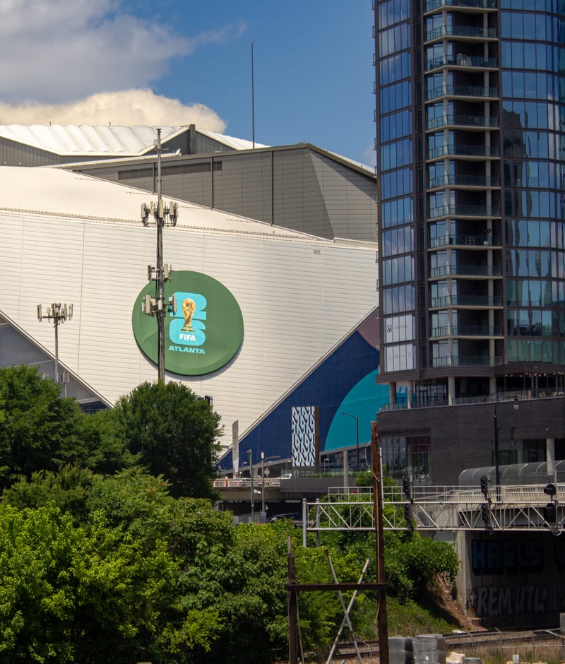 Mercedes-Benz Stadium from Castleberry Hill