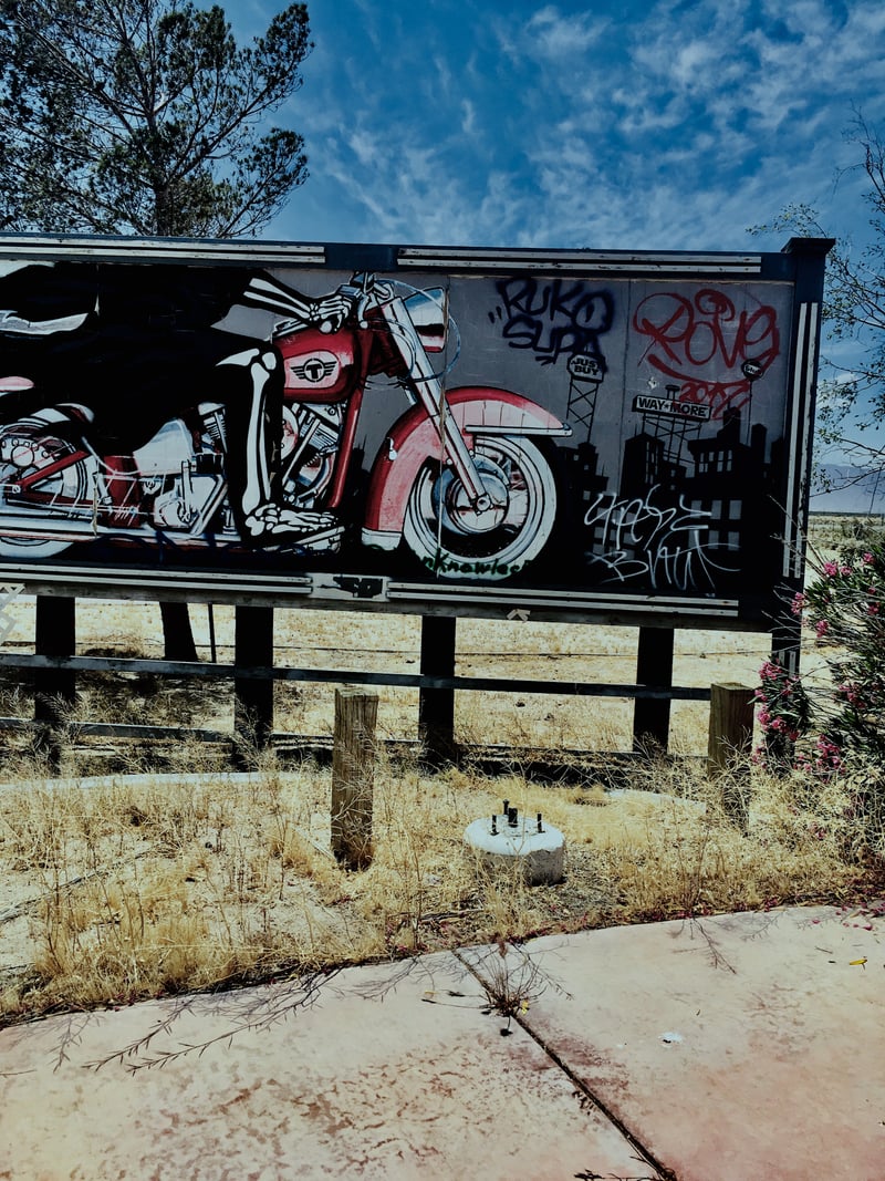 Skeleton Biker Mural, Newberry Springs