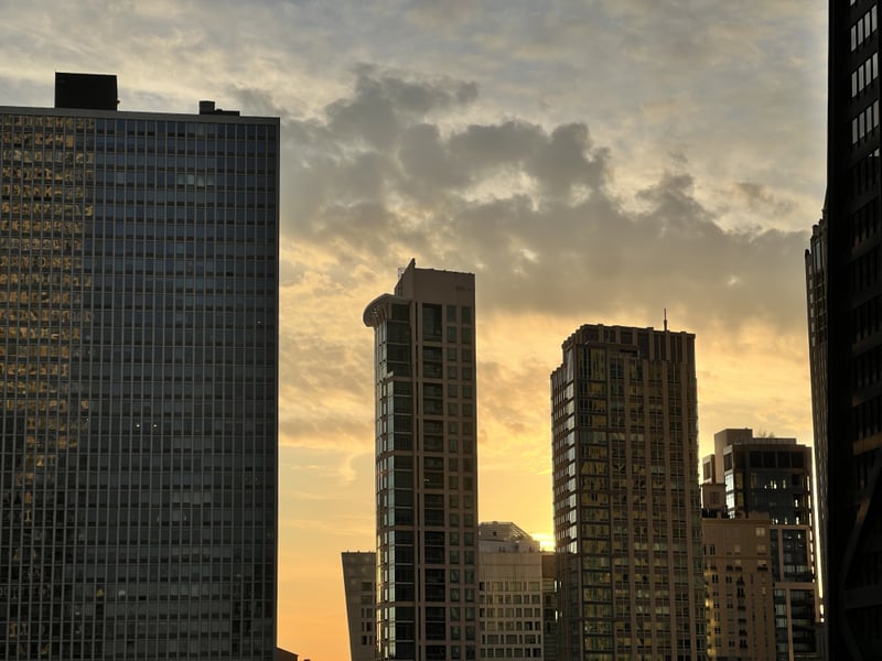 Water Tower Place Skyline View