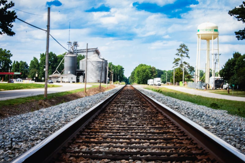Fremont Railroad and Grain Silos