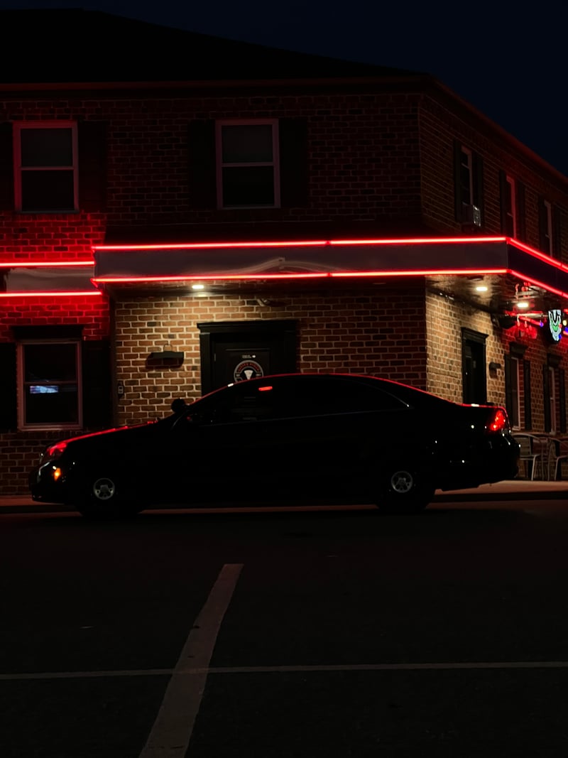 Red Neon Brick Facade